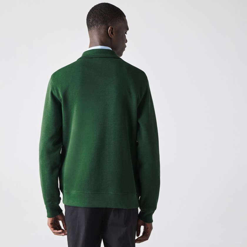 Sudaderas Lacoste Zippered Stand-Up Collar Cotton Hombre Verdes | BJ2-03700C7
