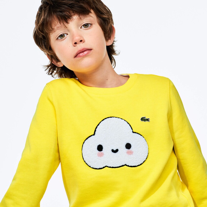 Sudaderas Lacoste Niños Amarillos x FriendsWithYou Graphic Crew Neck Cotton PF2-79777V2