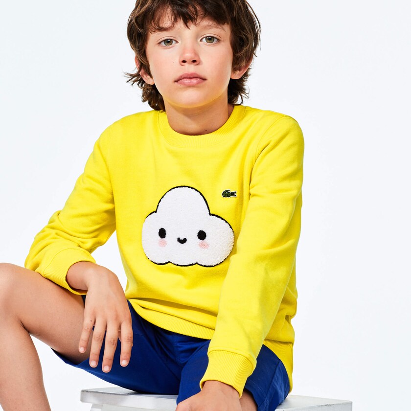 Sudaderas Lacoste Niños Amarillos x FriendsWithYou Graphic Crew Neck Cotton PF2-79777V2