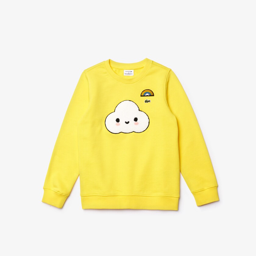 Sudaderas Lacoste Niños Amarillos x FriendsWithYou Graphic Crew Neck Cotton PF2-79777V2
