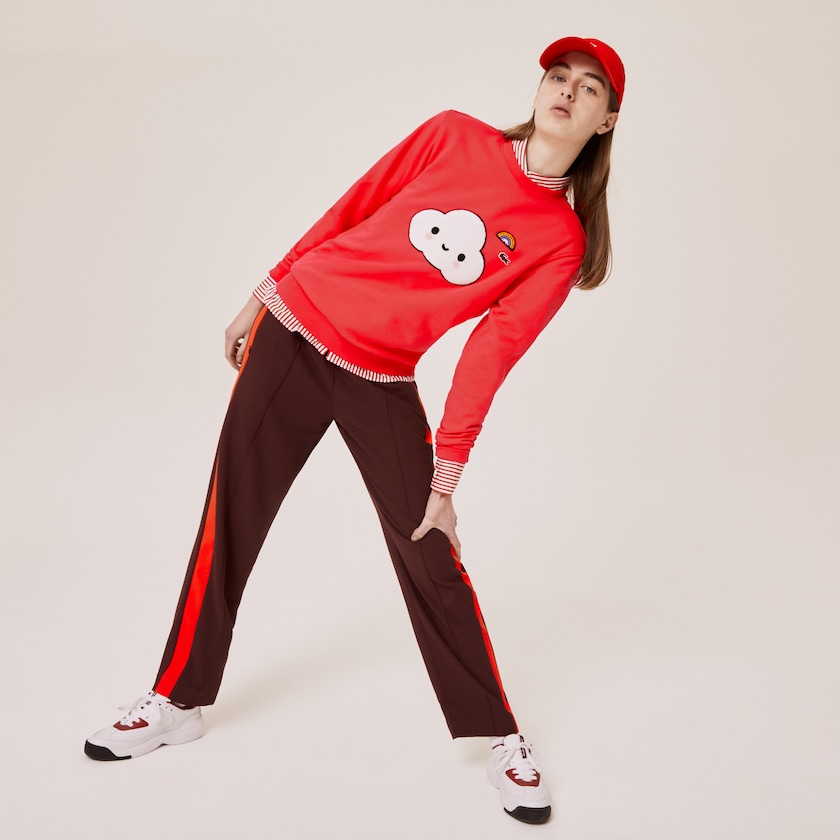 Sudaderas Lacoste x FriendsWithYou Print Mujer Rojos | ZW9-70647P5