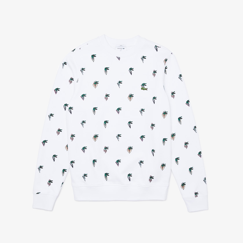 Sudaderas Lacoste x Jean-Michel Tixier Print Mujer Blancos | OD7-21382E6