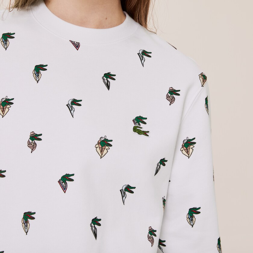 Sudaderas Lacoste x Jean-Michel Tixier Print Hombre Blancos | OM4-07780A5