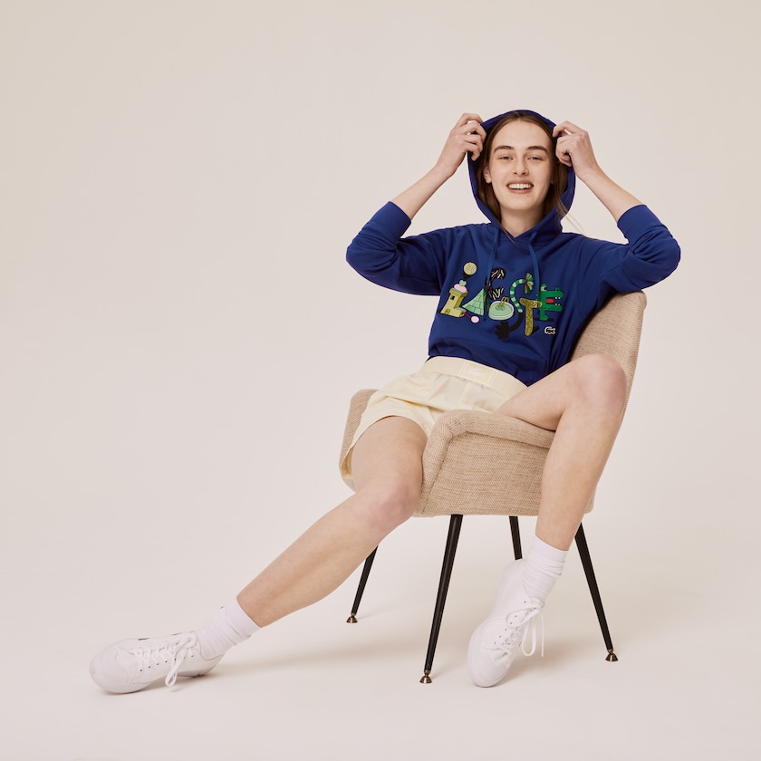 Sudaderas Lacoste x Jeremyville Print Hooded Hombre Azul Marino Azules | TE1-86958L1