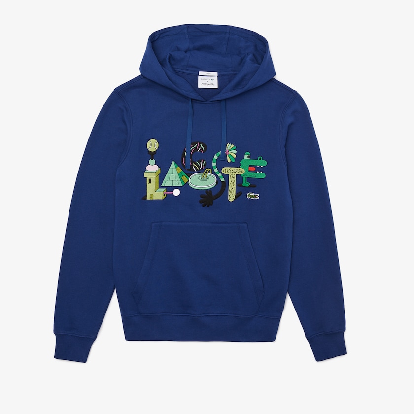 Sudaderas Lacoste x Jeremyville Print Hooded Hombre Azul Marino Azules | TE1-86958L1