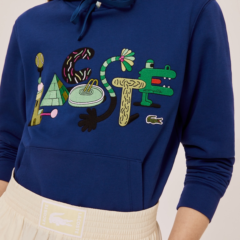 Sudaderas Lacoste x Jeremyville Print Hooded Hombre Azul Marino Azules | TE1-86958L1