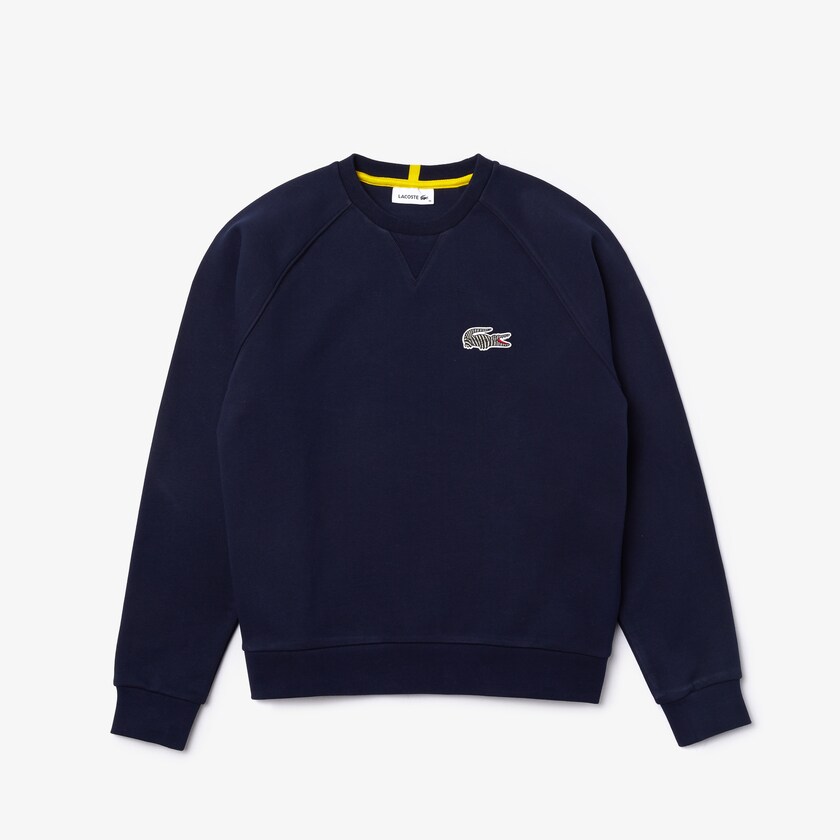 Sudaderas Lacoste x National Geographic Cotton Fleece Mujer Azul Marino Azules Blancos | XQ1-86748I9