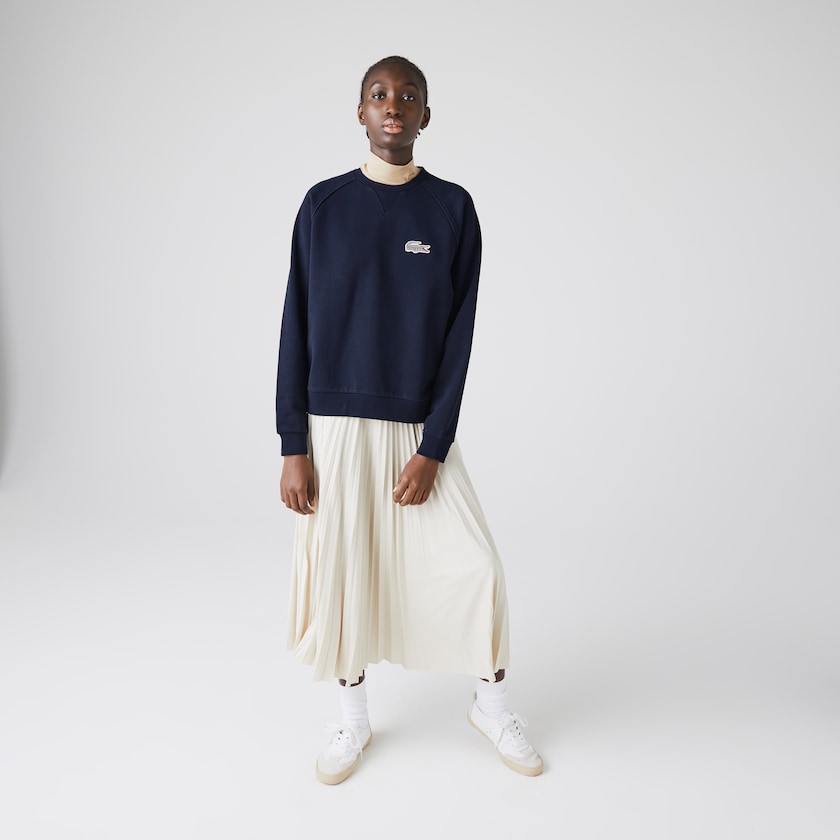 Sudaderas Lacoste x National Geographic Cotton Fleece Mujer Azul Marino Azules Blancos | XQ1-86748I9
