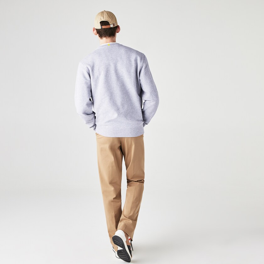 Sudaderas Lacoste x National Geographic Organic Cotton Hombre Grises Blancos | UW7-05450C5