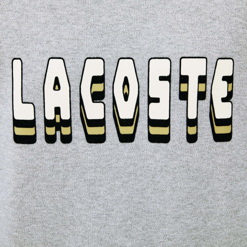 Suéteres Lacoste 3D-Lettering Crewneck Cotton Blend Hombre Grises | GG3-34433V0