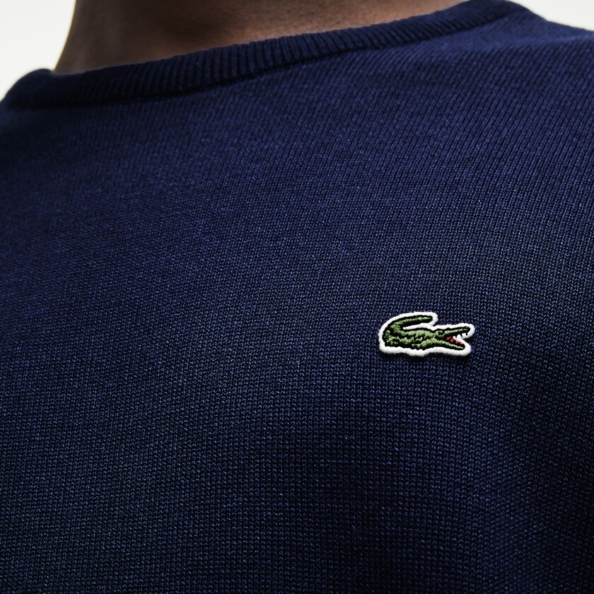 Suéteres Lacoste Caviar Piqué Accent Hombre Azul Marino Azules Blancos Azul Marino Azules | WP9-37713G3