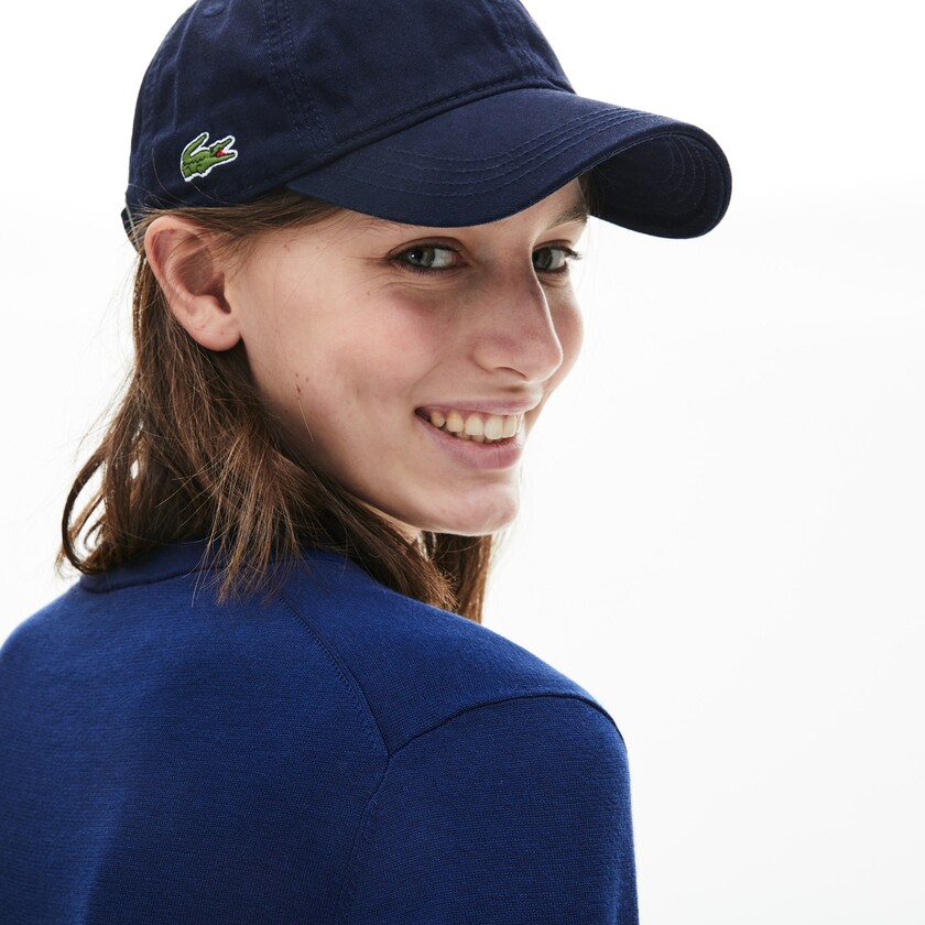 Suéteres Lacoste Colorblock Cotton V-neck Mujer Azul Marino Azules | WE8-62936B2