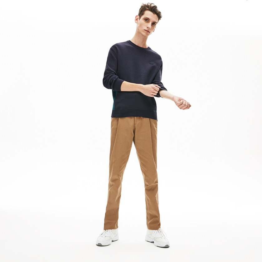 Suéteres Lacoste Contrast Effects Knit Hombre Azul Marino Azules | VN8-20172Y0