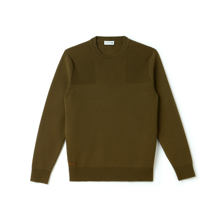 Suéteres Lacoste Crew Neck Technical Knit Hombre Beige | AZ2-33223D5