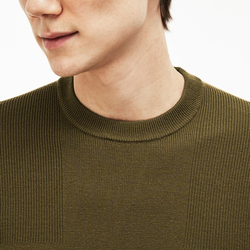 Suéteres Lacoste Crew Neck Technical Knit Hombre Beige | AZ2-33223D5