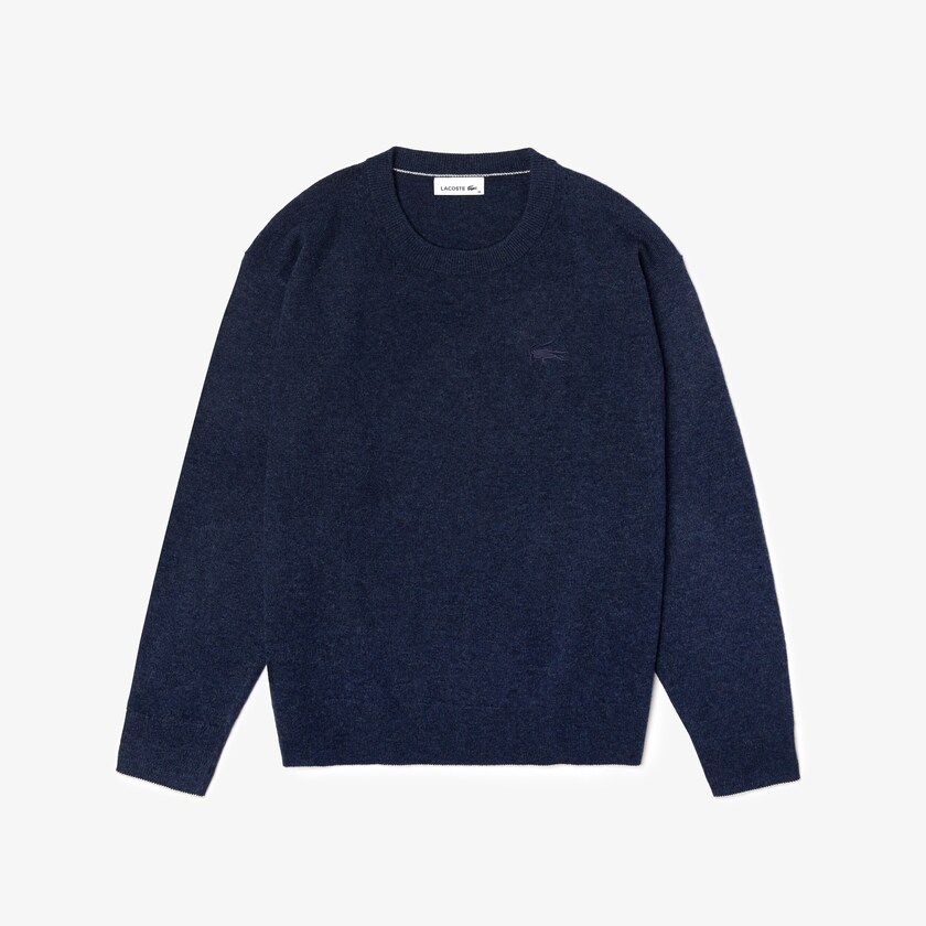 Suéteres Lacoste Crew Neck Wool Mujer Azules | ZR3-58725E0