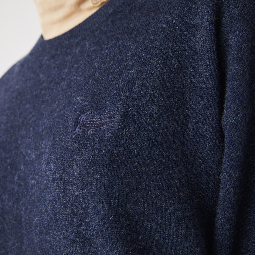 Suéteres Lacoste Crew Neck Wool Mujer Azules | ZR3-58725E0