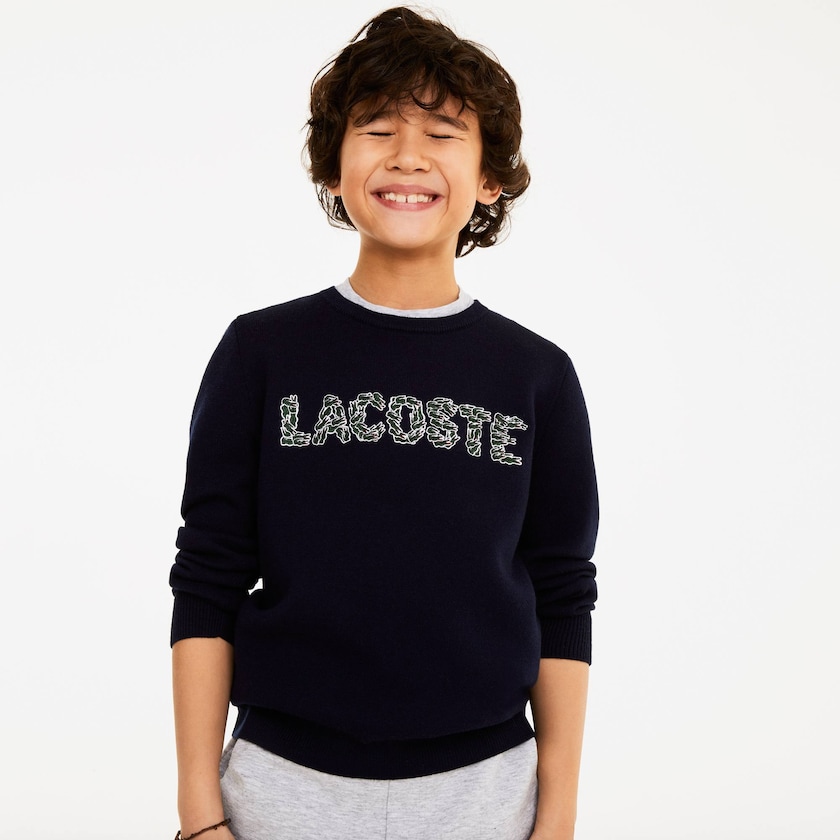 Suéteres Lacoste Niños Azul Marino Azules Embroidered Croco Magic Wool And Cotton JK0-00980P7