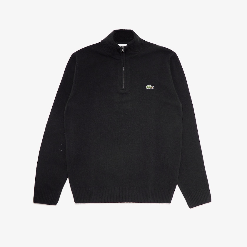 Suéteres Lacoste Half Zip Collared Hombre Negros | SI8-46874B6