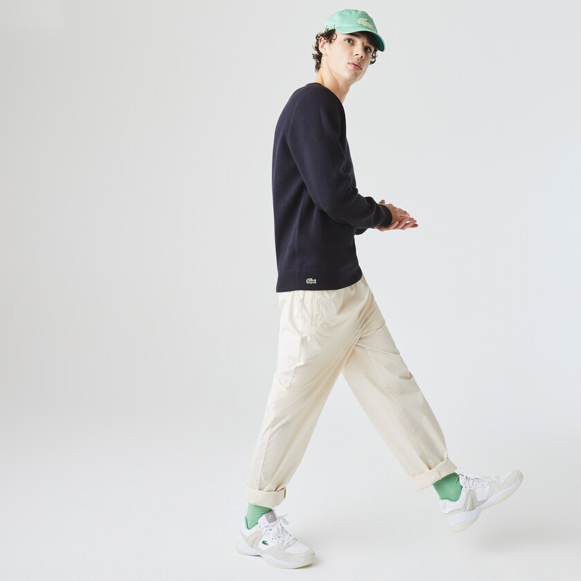 Suéteres Lacoste LIVE Reversible Cotton Hombre Azul Marino Azules Blancos | GG5-53595R3