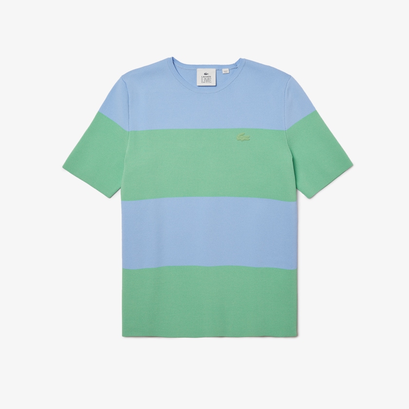 Suéteres Lacoste LIVE Striped Knit Mujer Azules Verdes | LR3-29662S7