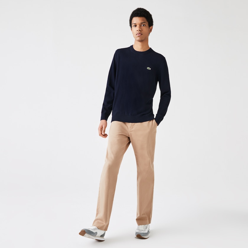 Suéteres Lacoste Hombre Azul Marino Azules Organic Cotton Crew Neck ZM6-82228S2