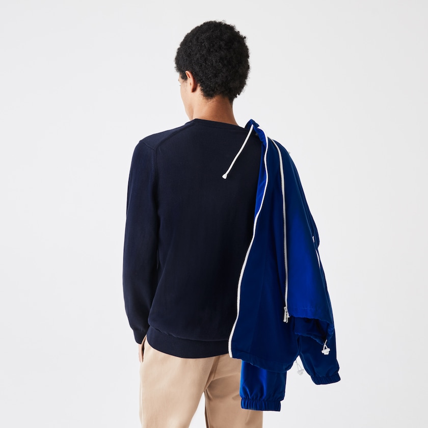 Suéteres Lacoste Hombre Azul Marino Azules Organic Cotton Crew Neck ZM6-82228S2