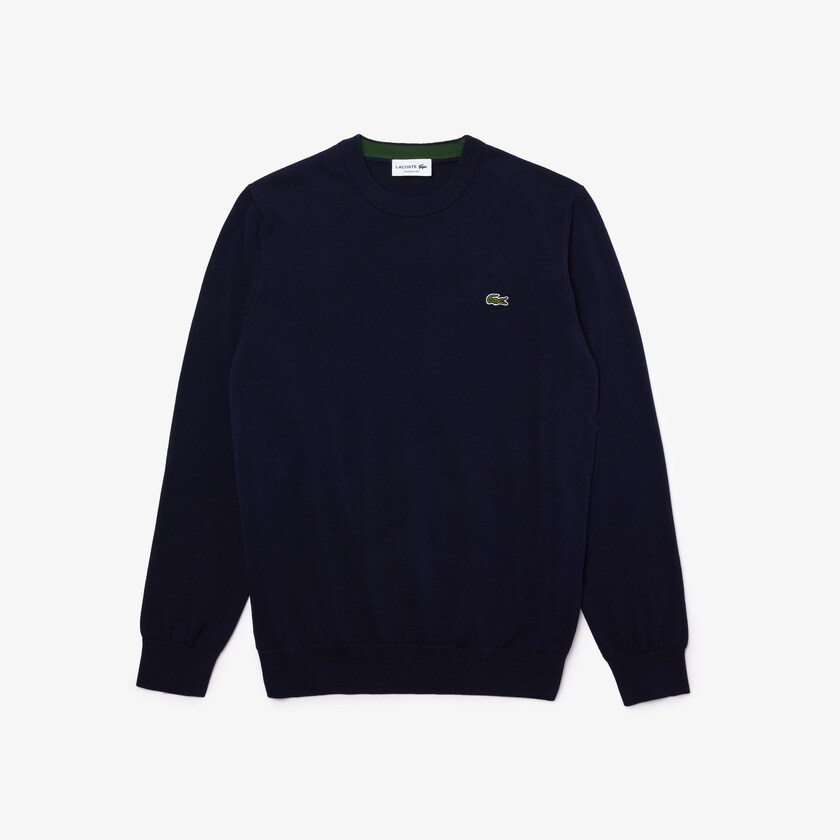 Suéteres Lacoste Hombre Azul Marino Azules Organic Cotton Crew Neck ZM6-82228S2