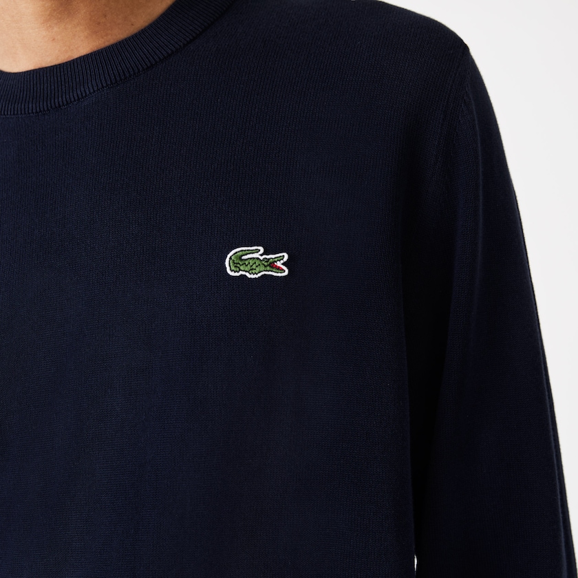 Suéteres Lacoste Hombre Azul Marino Azules Organic Cotton Crew Neck ZM6-82228S2