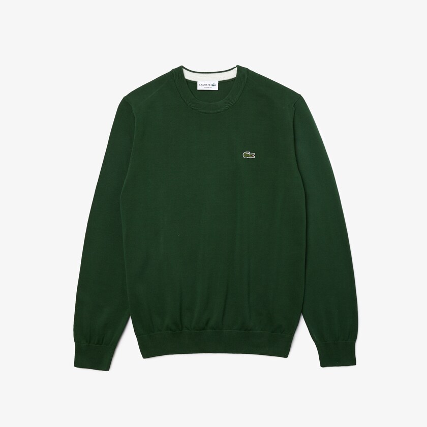 Suéteres Lacoste Organic Cotton Crew Neck Hombre Verdes | NF3-96519U3
