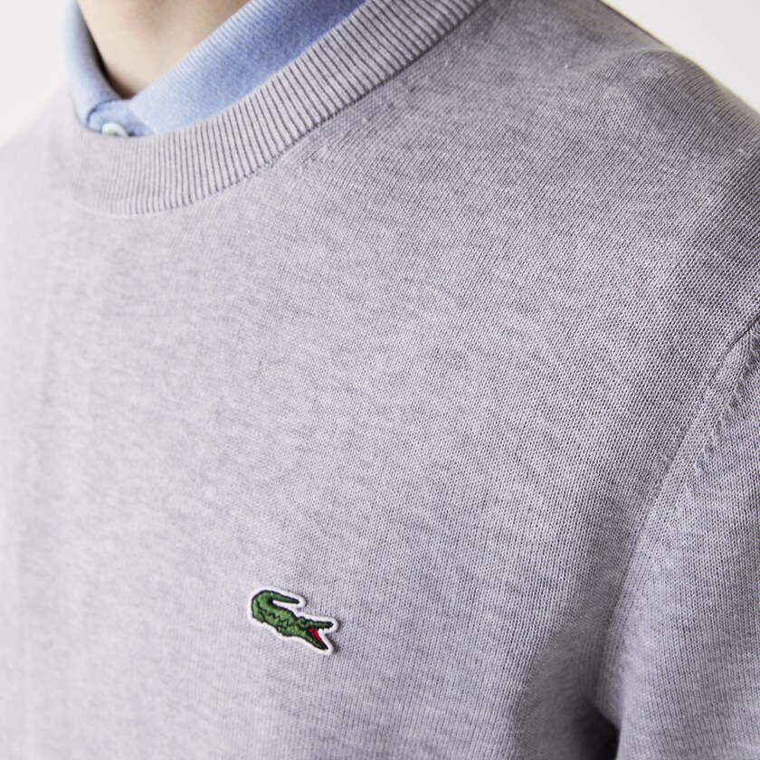 Suéteres Lacoste Organic Cotton Crew Neck Hombre Grises | PA3-97359Y8