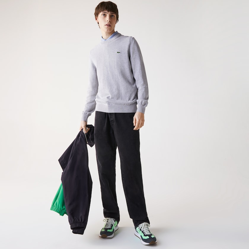 Suéteres Lacoste Organic Cotton Crew Neck Hombre Grises | PA3-97359Y8