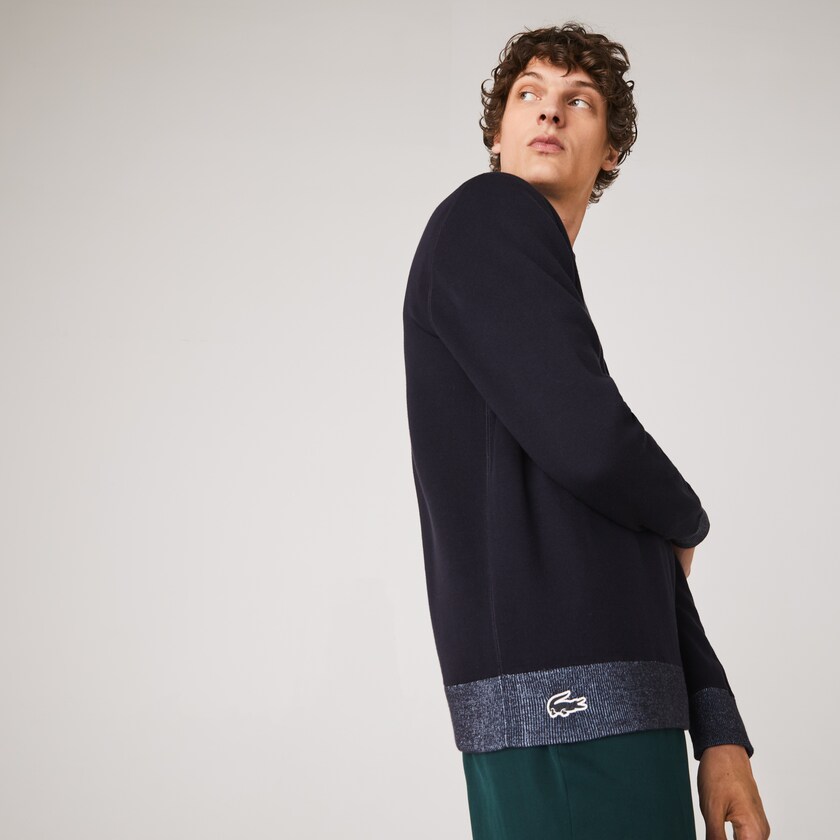 Suéteres Lacoste Reversible Crew Neck Contrast Hombre Azul Marino Azules Azules | CG5-10111I0
