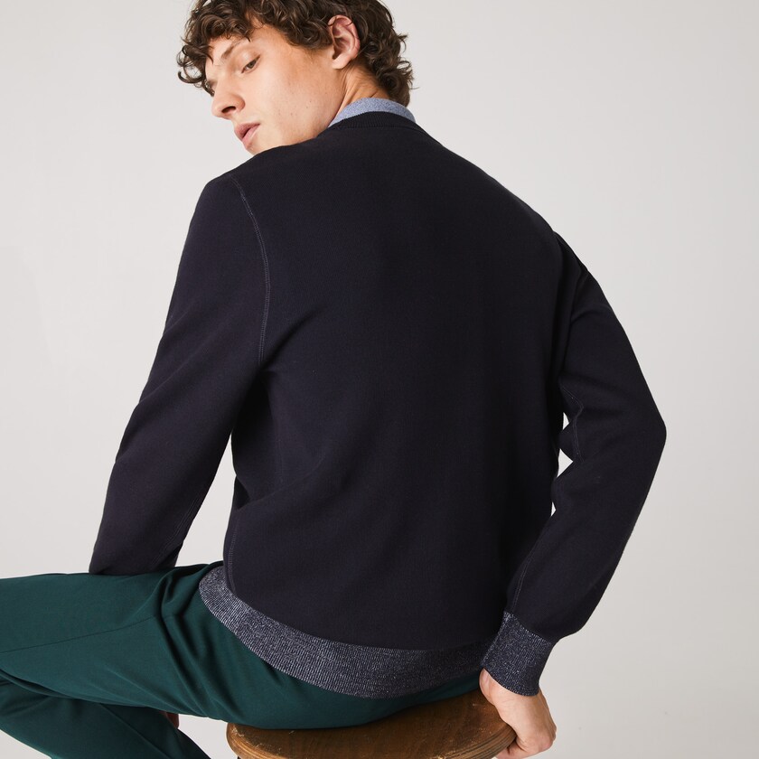 Suéteres Lacoste Reversible Crew Neck Contrast Hombre Azul Marino Azules Azules | CG5-10111I0