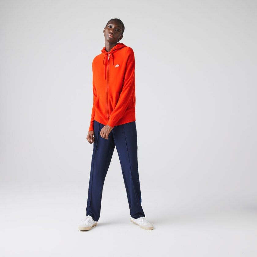 Suéteres Lacoste SPORT Recycled Cashmere Zip Mujer Rojos | EX3-88888F9
