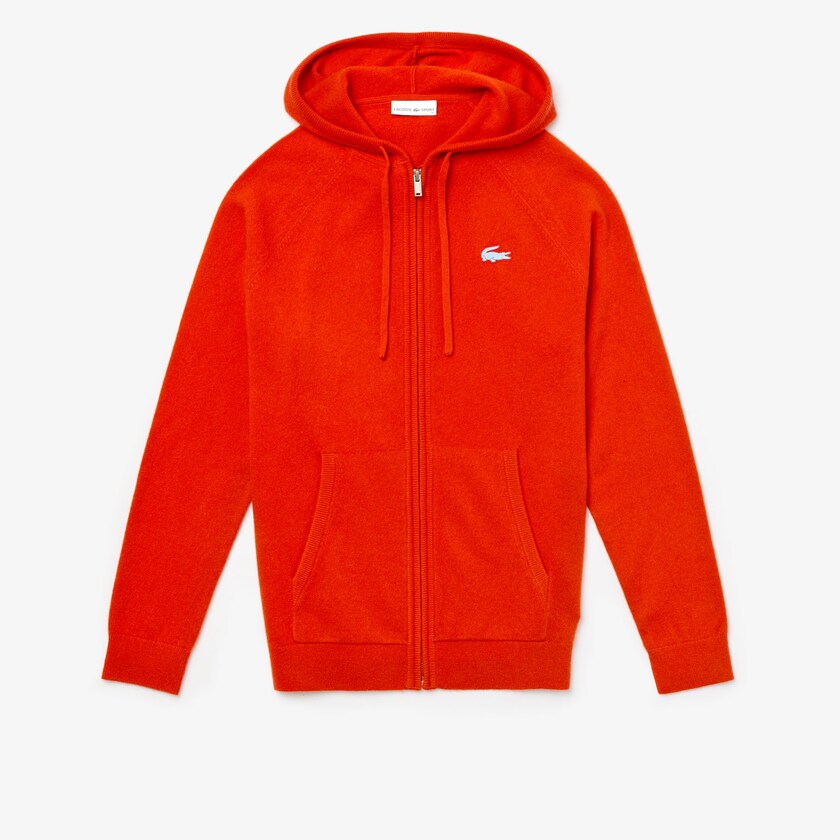 Suéteres Lacoste SPORT Recycled Cashmere Zip Mujer Rojos | EX3-88888F9