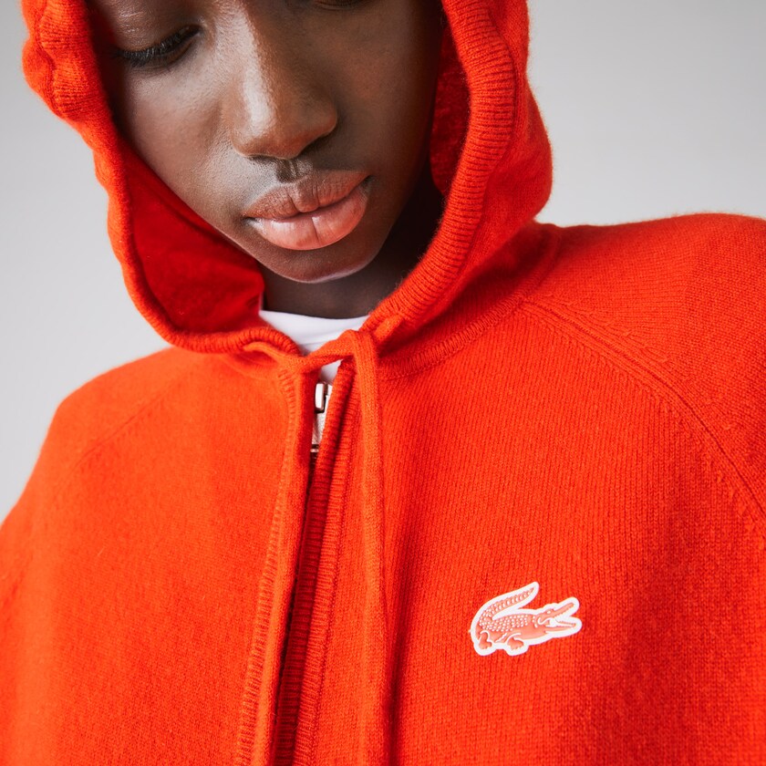 Suéteres Lacoste SPORT Recycled Cashmere Zip Mujer Rojos | EX3-88888F9