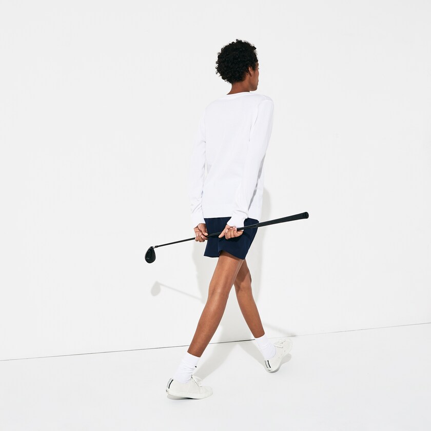 Suéteres Lacoste SPORT V-neck Mujer Blancos | AB5-85948O8