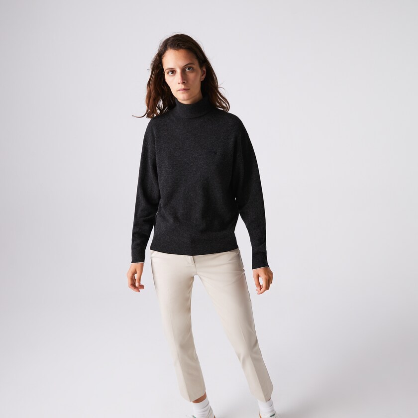 Suéteres Lacoste Turtleneck Wool Mujer Grises | FG0-33773R2