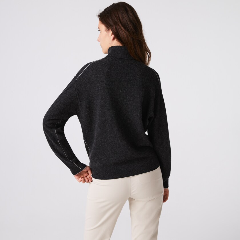 Suéteres Lacoste Turtleneck Wool Mujer Grises | FG0-33773R2