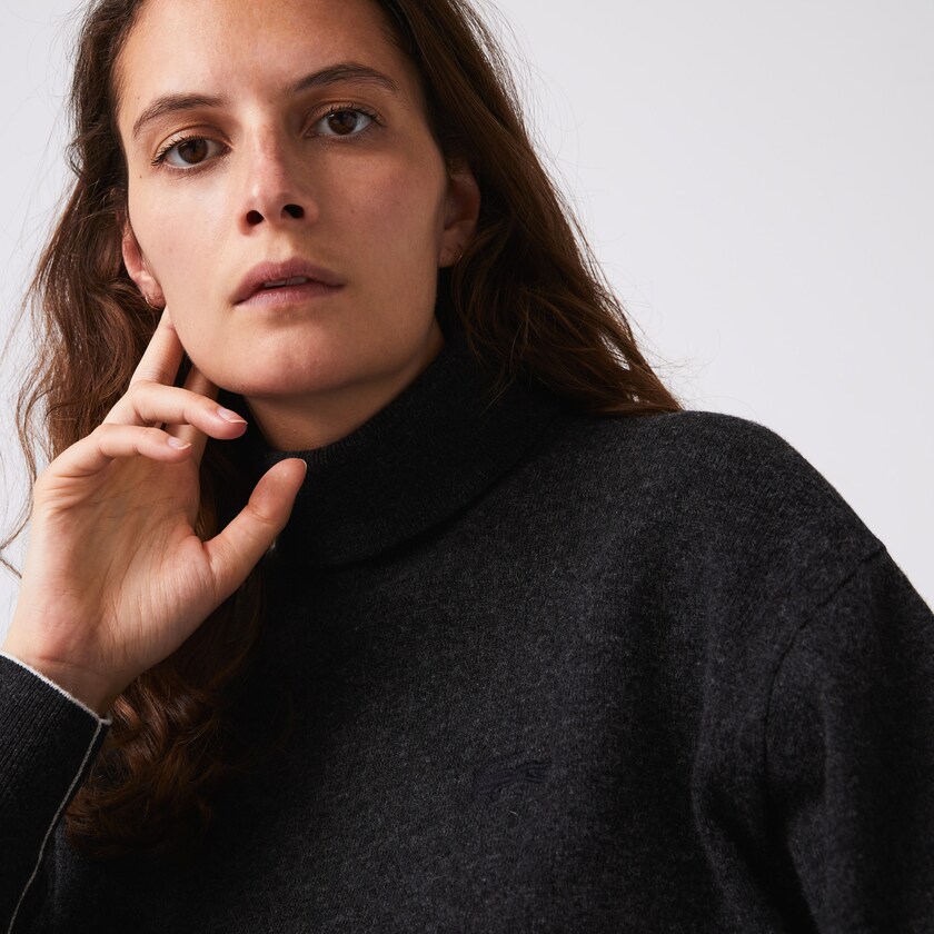 Suéteres Lacoste Turtleneck Wool Mujer Grises | FG0-33773R2