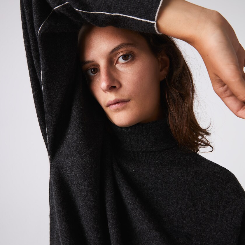 Suéteres Lacoste Turtleneck Wool Mujer Grises | FG0-33773R2
