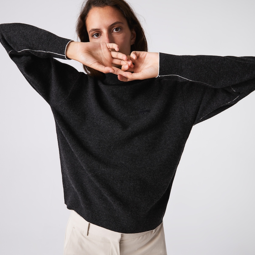 Suéteres Lacoste Turtleneck Wool Mujer Grises | FG0-33773R2