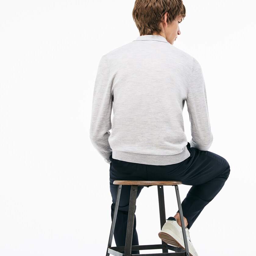 Suéteres Lacoste Wool Jersey Hombre Grises | BR4-68456B6