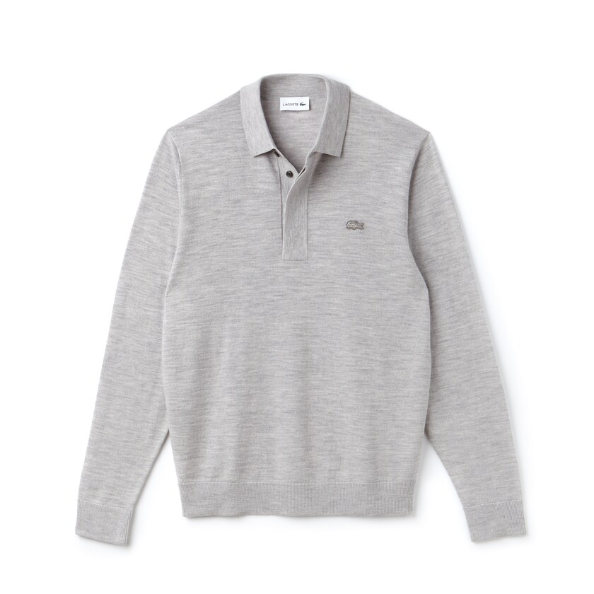 Suéteres Lacoste Wool Jersey Hombre Grises | BR4-68456B6