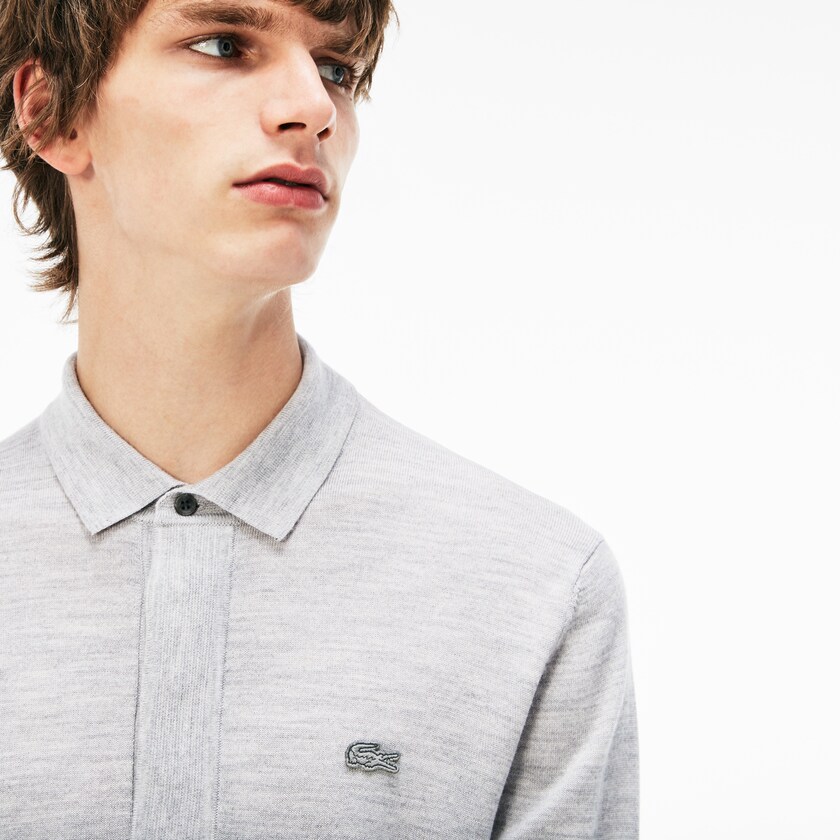 Suéteres Lacoste Wool Jersey Hombre Grises | BR4-68456B6
