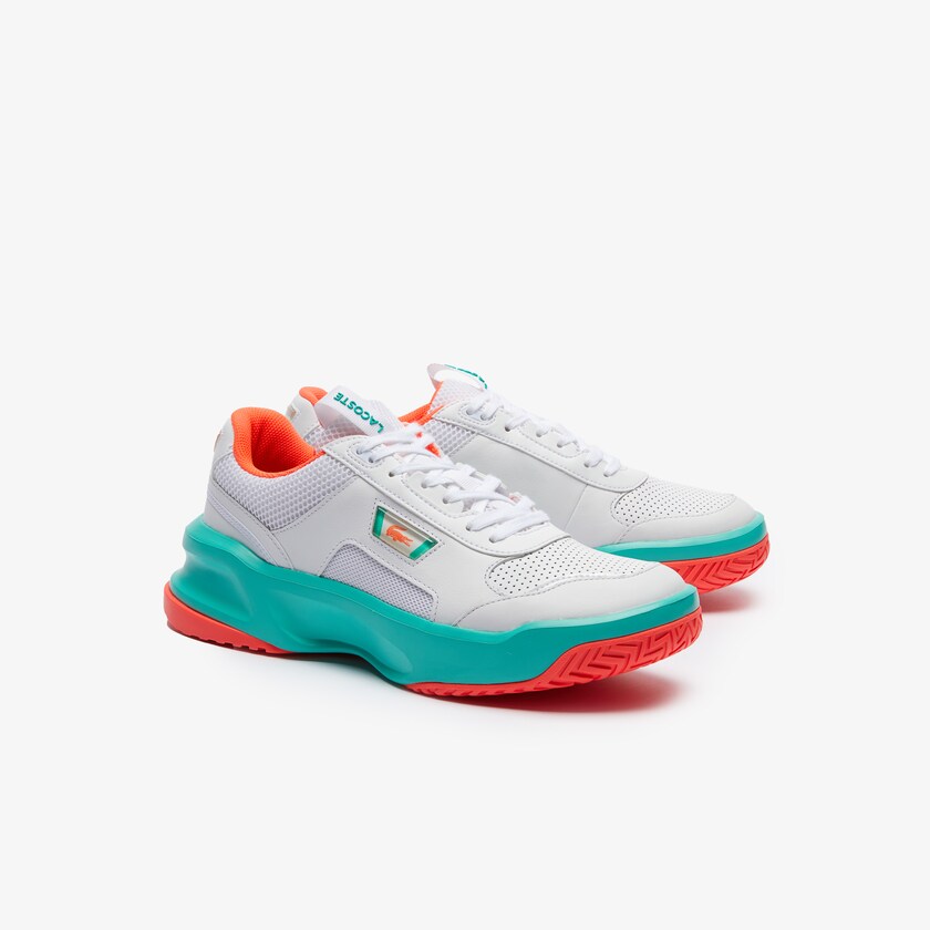 Tenis Lacoste Ace Lift Herringbone Leather Hombre Blancos Turquesa | EG2-67736L0