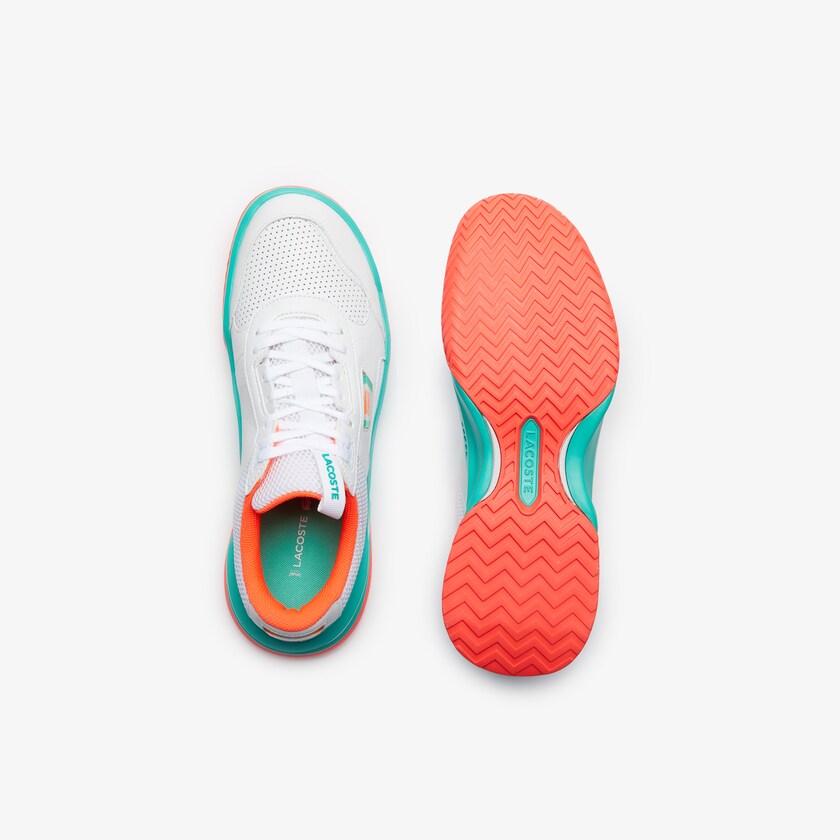 Tenis Lacoste Ace Lift Herringbone Leather Hombre Blancos Turquesa | EG2-67736L0