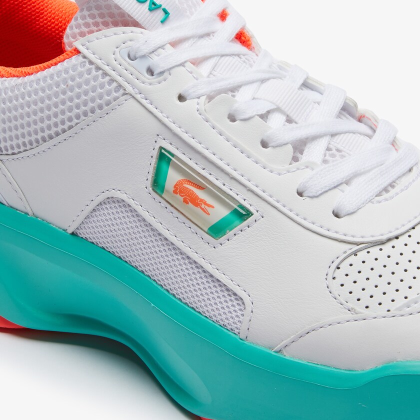 Tenis Lacoste Ace Lift Herringbone Leather Hombre Blancos Turquesa | EG2-67736L0