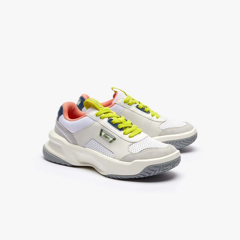 Tenis Lacoste Ace Lift Leather and Suede Mujer Blancos Grises Claro | YS8-66936S6